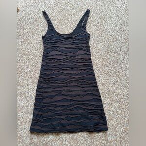 Free People Black Textured Midi Dress